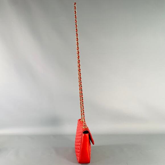 PIERRE BALMAIN Red Quilted Leather Chain Strap Shoulder Bag - Picture 3 of 9